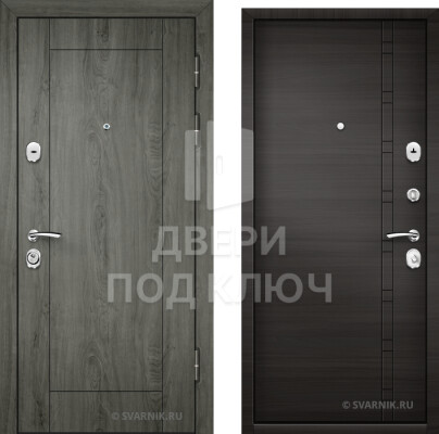 Входная металлическая дверь с массивом под ключ в коттедж ДПК-5067